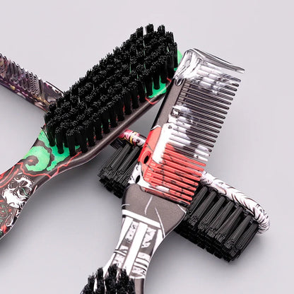Barbershop Double Sided Brush Professional Face Neck Broken Hair Cleaning Brush Men Beard Styling Comb Salon Home Tools Supplies