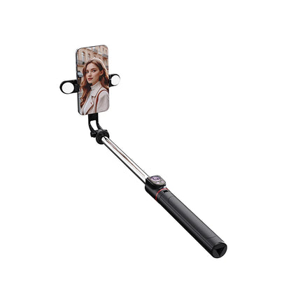 1.8M Long Extended Bluetooth Wireless Selfie Stick Live Broacast Stand Holder Tripod Foldable With Fill Light For Smartphones