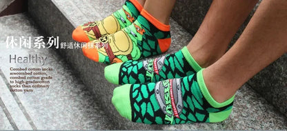 Teenage Mutant Ninja Turtles TMNT Socks Cartoon Women Men Anime Cute Socks Short Cotton Blends Low Cut Ankle Boat Socks Summer
