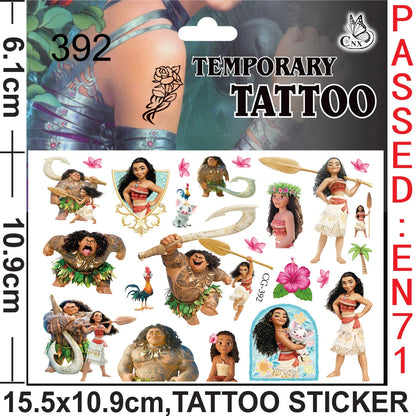 Moana Maui Simea Temporary Tattoo Stickers Party Favors Gifts Goodie Bag Fillers for Kids Birthday Party Supplies Baby Shower