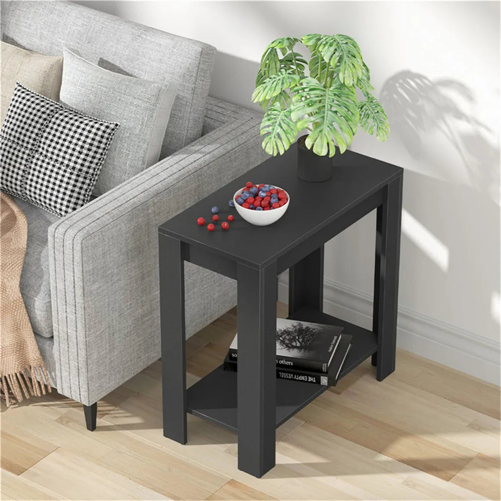 Modern Black Coffee Table Small Wood Narrow Sofa Side End Table Nightstand TV Stand Living Room Furniture