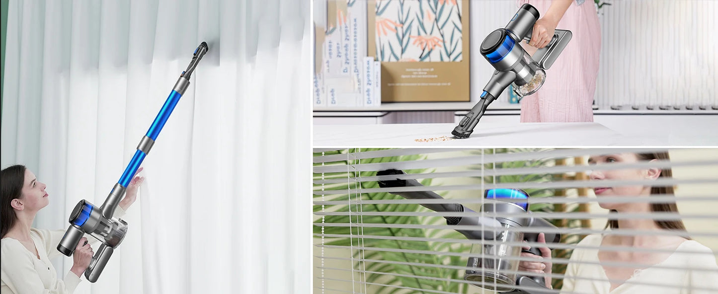 INSE S9X Cordless Vacuum Cleaner 45Kpa Stick Vacuum with LED Display 55min Runtime 4 Suction Modes Smart Adjustment Home Applian