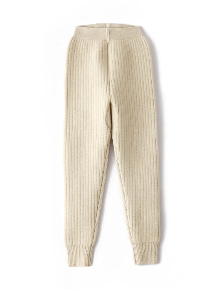 Premium 100% Merino Wool Thermal Leggings for Kids - Warm Winter Base Layer Pants for Boys & Girls