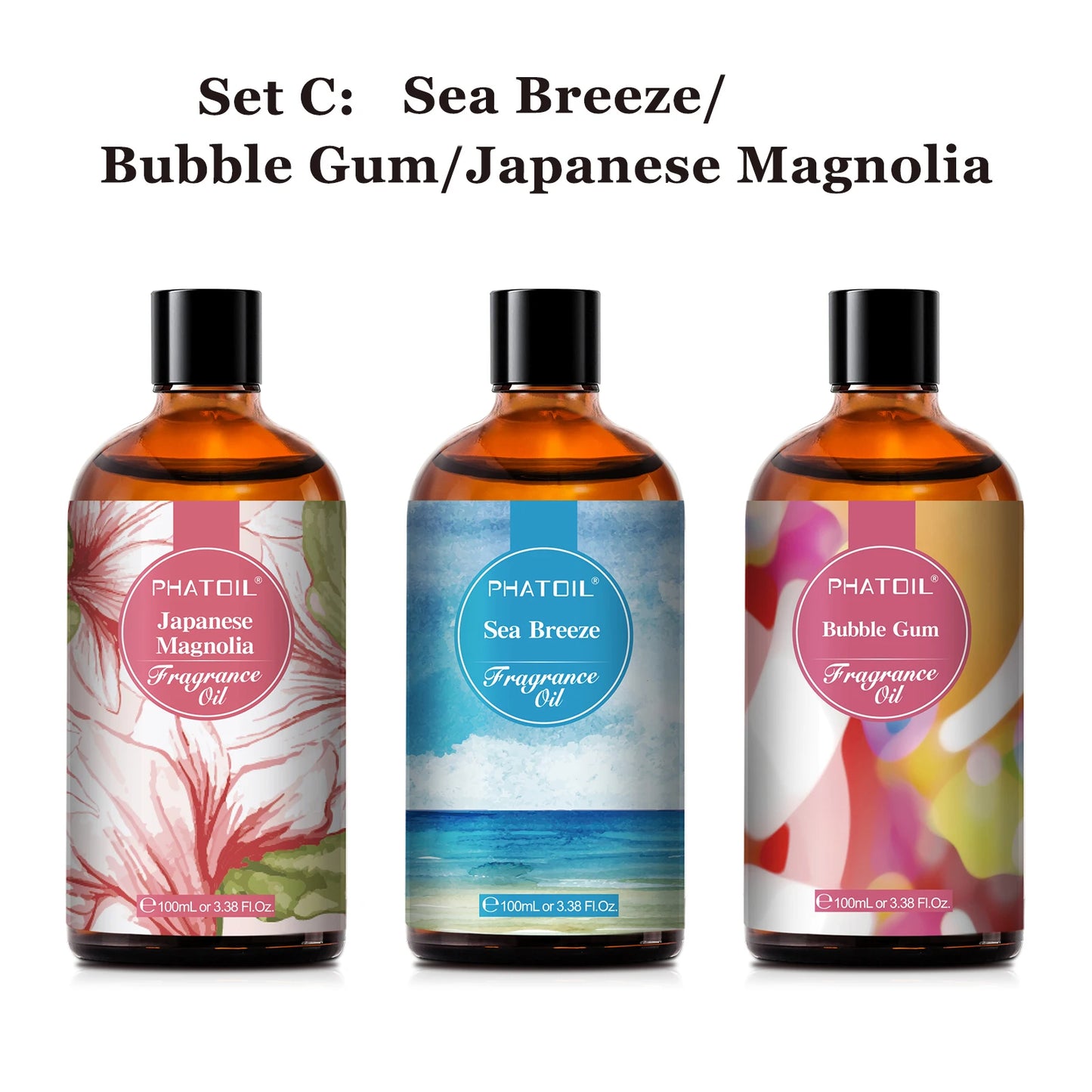 PHATOIL 100ml Aroma Fragrance Oil Fresh Linen Bubble Gum Baby Powder Angel Aromatherapy Essential Oils For Skin Candle Making