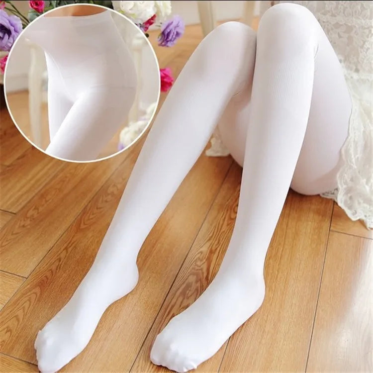 Girls Dance Socks Plain Candy Color Stockings Pantyhose Tights Leggings Velvet Cotton Dance Performance Dace Ballet Tights