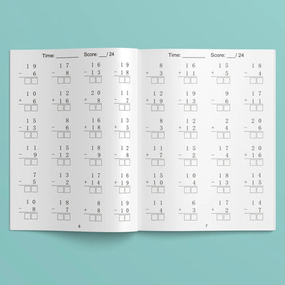 32 Pages Children's Math Enlightenment Workbook Addition and Subtraction Within 20 Mental Arithmetic Problems Activity Workbook