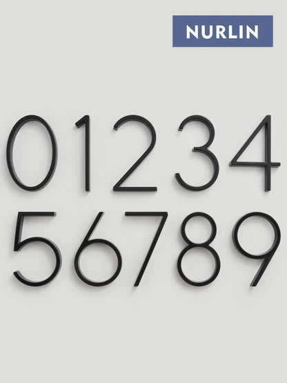 Nurlin 5 inchs 125mm Luxury Address Big House Numbers Modern Gold Black Silver Floating Signage Outdoor Digits Mailbox Sign