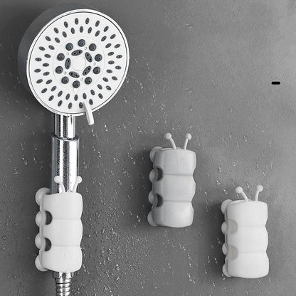 Saugnapfhalterung, Silikon-Duschkopfhalter, wiederverwendbar, abnehmbar, Wandregal mit fester Basis für Badezimmeraccessoires