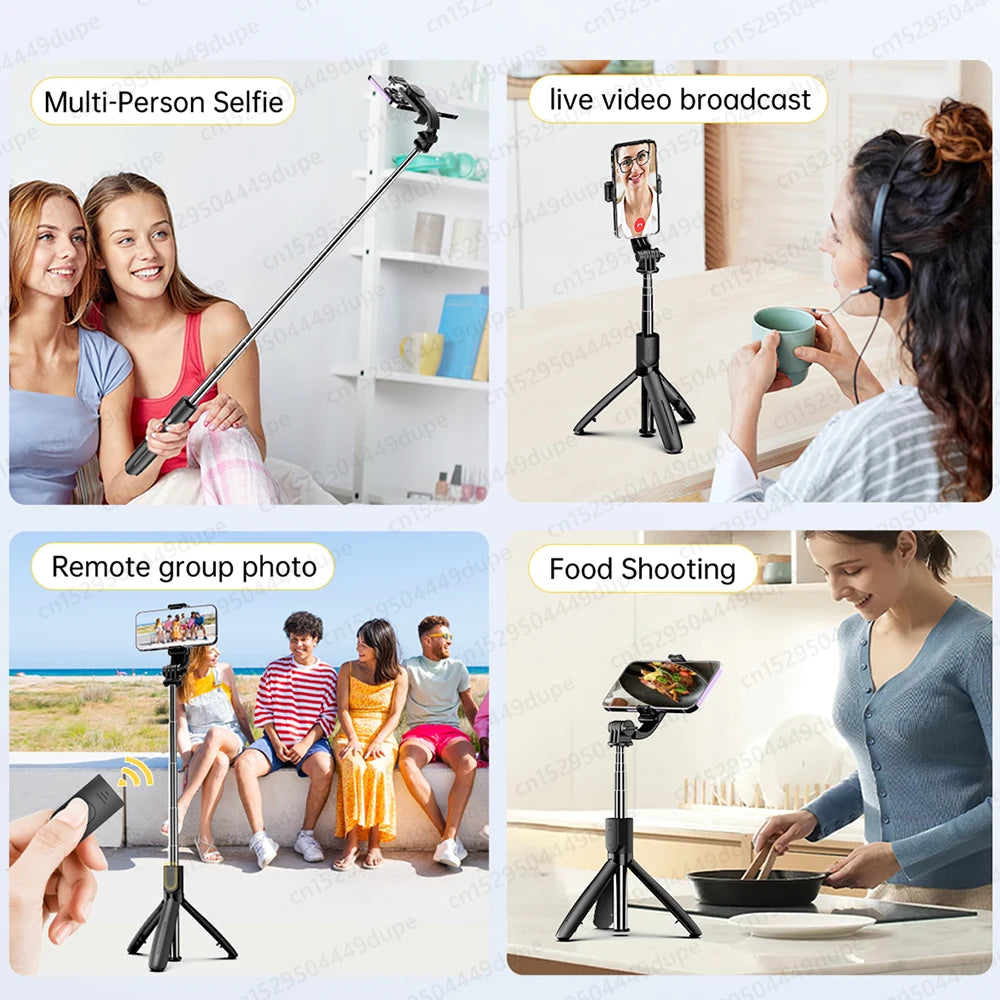 TOKQI-L21 Selfie Stick Telescopic Travel Handheld Tripod Portable Phone Stand for Cell Phone Live Streaming TikTok Recording