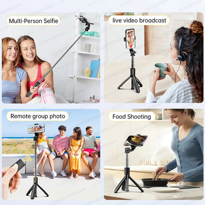 TOKQI-L21 Selfie Stick Telescopic Travel Handheld Tripod Portable Phone Stand for Cell Phone Live Streaming TikTok Recording