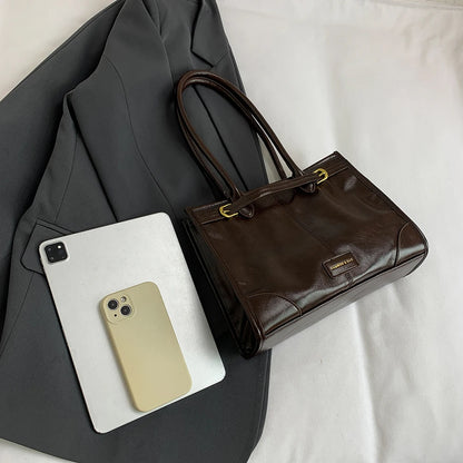 Luxury Handbag Designer Tote Bag for Women PU Leather Shoulder Bag Trendy Red Tote Bags Clutch Handbag for Work Commuter Bag