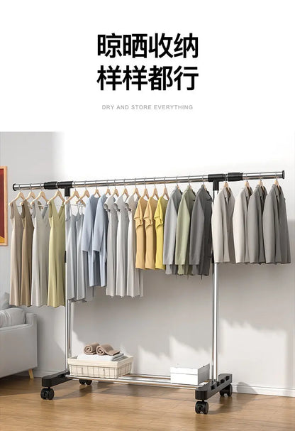 Telescopic Mobile Clothes Rack