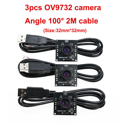 GXIVISION OV9732 1MP 30FPS 2M Cable 100 Degree USB Camera Module,3pcs OV2735、IMX179 Webcam Compatible For Autodarts.io Scoring