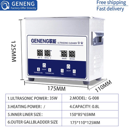 GENENG Ultrasonic Cleaner Ultrasound  Bath Dental Ultra Sonic Cleaning Machine 1.3L/2L/3.2L/6.5L/10L/15L/22L/30L