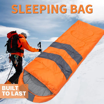4 Season Single Sleeping Bags Camping Rectangular Envelope Zip Up Kids Adult