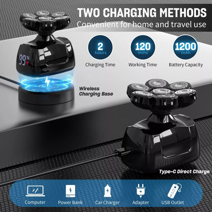 Sejoy Bald Men Hair Clippers Set Body Hair Shaving Machine Electric Head Shaver Facial Beard Trimmer Stainless Steel Blades