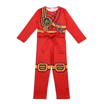 Cartoon Anime Printed Boy Ninja Costume Game Mask and Ninja Fork Accessory Set Halloween Set Party Funny Set for Boys and Girls