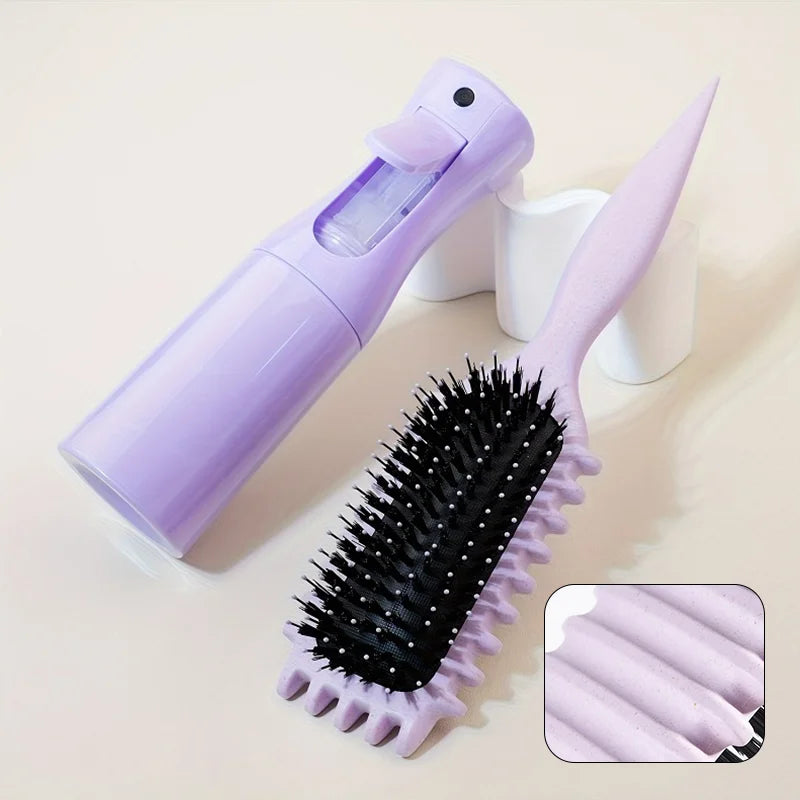 1/2pcs Hair Beauty Set Detangling Candy Brush with Continuous Spray Bottle Soft Curly Hair Care Brush Kit Salon Styling Tools