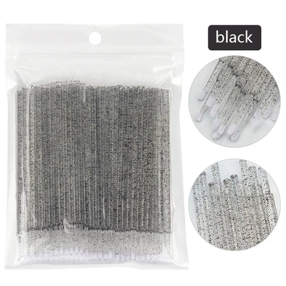 100Pcs Eyelash Cleaning Brush Lash Extension Micro Cotton Swab Individual Eyelashes Microbrush Beauty Makeup Clean Remover Tools