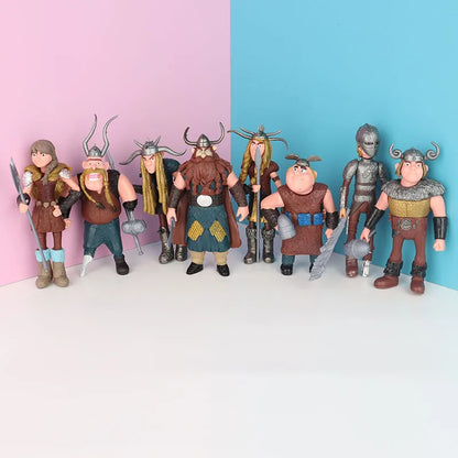 8pcs/set How To Train Your Dragon The Hidden World Toothless Night Fury Mini Anime Figure PVC Action Figures Model Dolls Toys