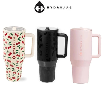 HydroJug Thermobecher 32 oz/40 oz mit Strohhalmdeckel, Edelstahl, vakuumisoliert, doppelwandig, für unterwegs