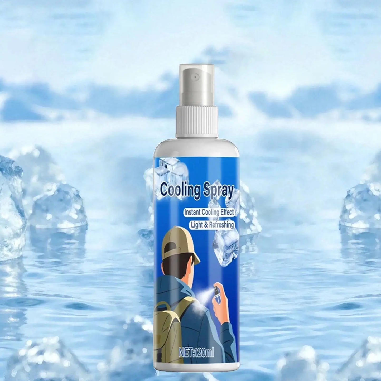 120ml Summer Cooling Spray Portable Ice Feeling Clothing Training Relief Long-lasting Hydrating Cool Spray For Face& Body Bottle