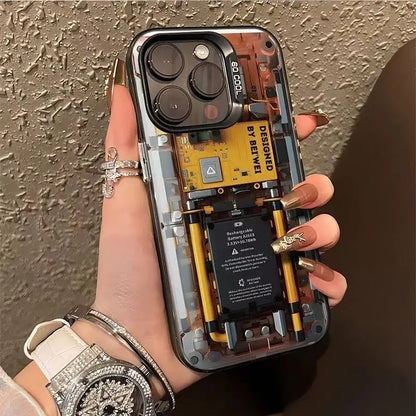 Mechanical Parts Pattern Phone Case For iPhone 17 16 15 14 Plus 13 12 11 16E Pro Max 17 Air X XR XS Matte Bumper Hard Cover