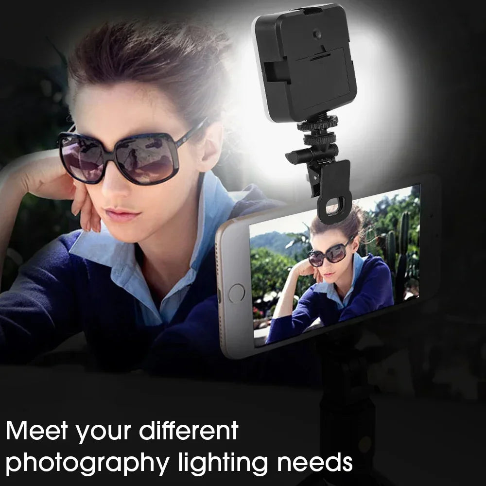 Pocket LED Selfie Light for IPhone Samsung IPad Mobile Phone Laptop Clip Ring Flash Fill Video Photo Ringlight Photography Lamp