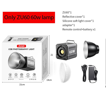 ZU80/ZU60 Photo Studio Light COB Bi-Color 2500-8500K CRI≥95 TLCI≥97 With Diffuser LED Video Lights Fill Lighting