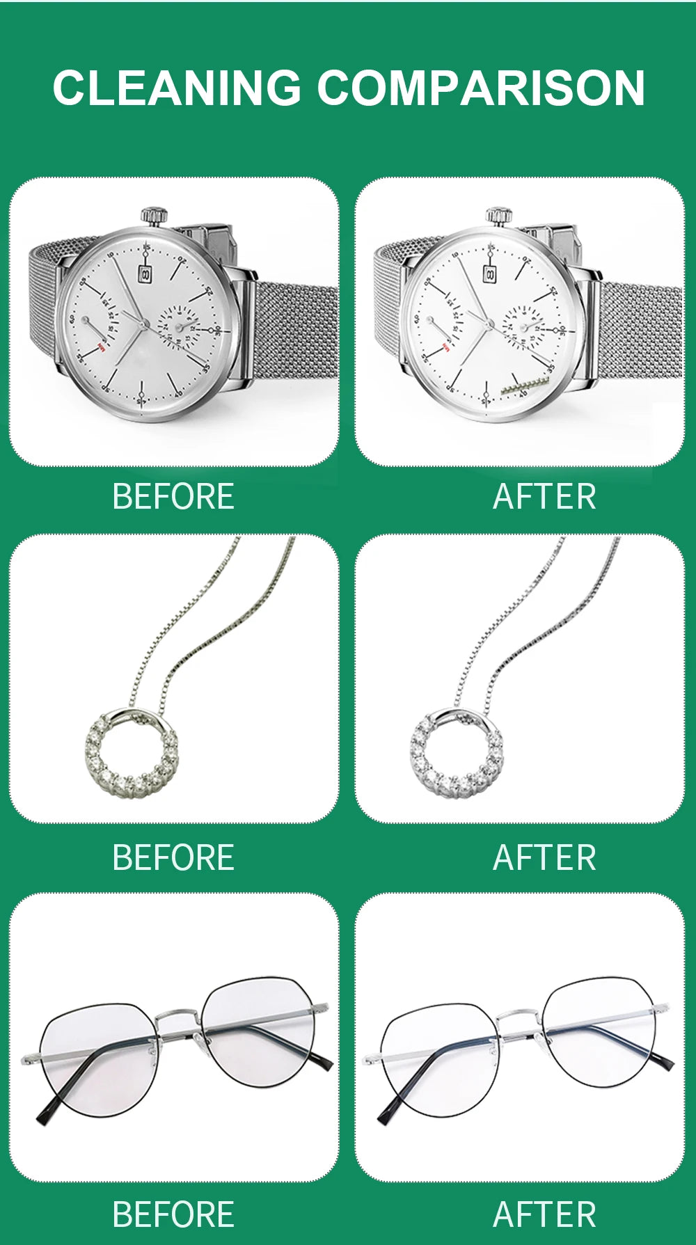 Granbosonic Ultrasonic Cleaner 800ML 1L 40KHz 35W 60W Easy Operation Jewelry Glasses Makeup Washer Bath New Design