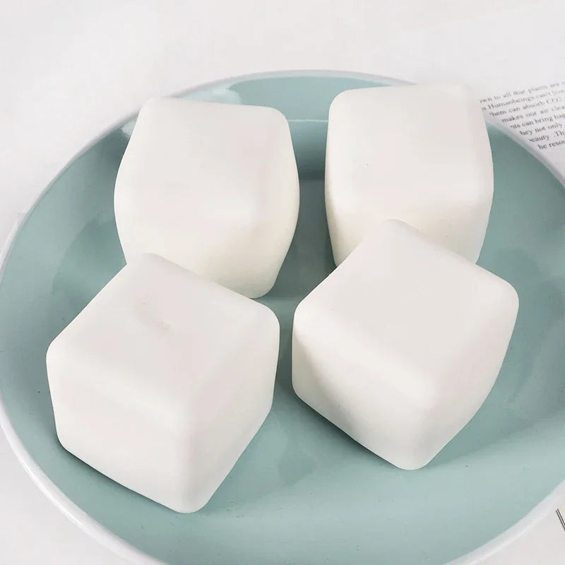 Cute Tofu Stress Balls  Sensory Toys Stress  Relief Fidget Toys squishy Dough Ball Gifts for Adults Children Best Gift