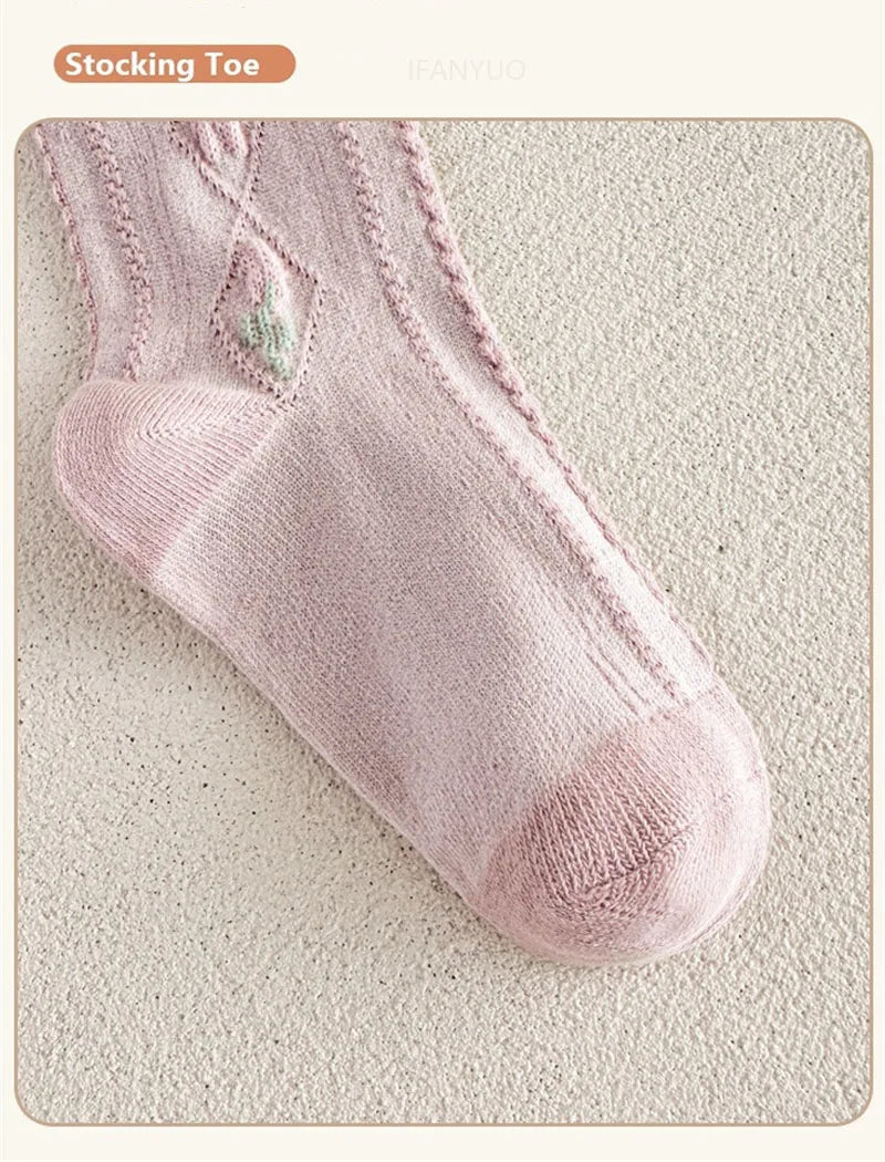 1-12Years Kids Autumn Elastic Tights Jacquard Soft Teenager Leggings Girls Knit Cotton Pantyhose Sweet Cute Baby Bottom Clothes