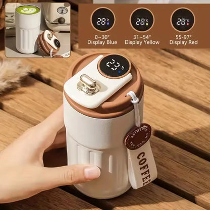 Travel Mug With Temperature Display, 304 Stainless Steel Vacumm Coffee Cups~