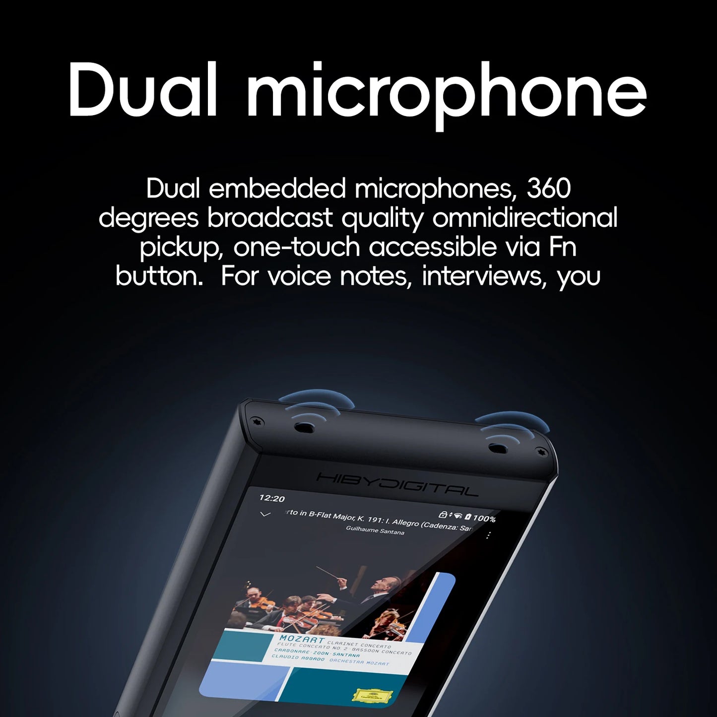 HiBy Digital M300 Android 13 Music Player MP3 HiFi Audio Bluetooth WiFi DSD256 FM Radio Dual Mic Built-in Speaker IPS 29hr 128GB