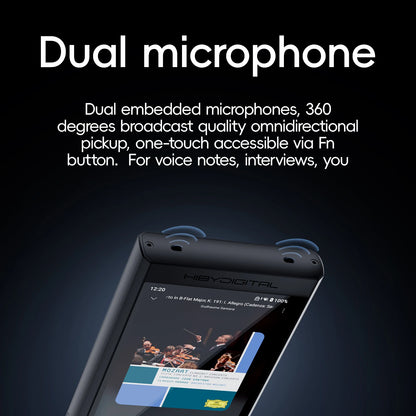 HiBy Digital M300 Android 13 Music Player MP3 HiFi Audio Bluetooth WiFi DSD256 FM Radio Dual Mic Built-in Speaker IPS 29hr 128GB
