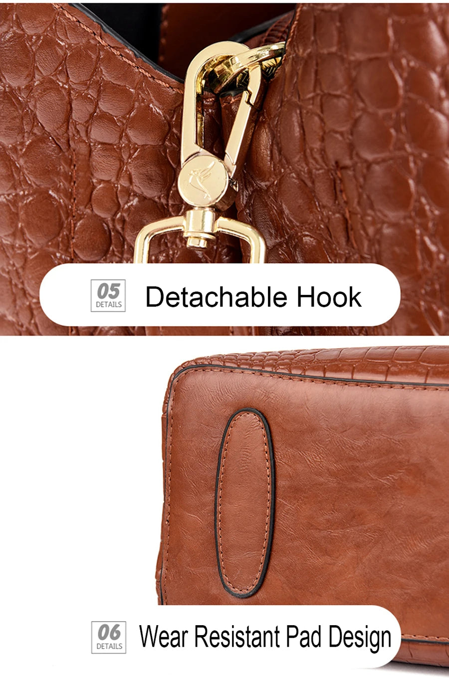 Famous Brand Ladies HandBags High Quality Crocodile Stripe Three Main Bags Designer Crossbody Shoulder Bag For Womens Tote Bag