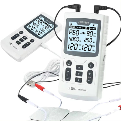 4 In 1 Electric Muscle Stimulator Interferential High-Frequency Physiotherapy Device IFT RUSS TENS Pulse Electrostimulator