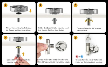 Kitchen Sink Glass Rinser Stainless Steel High Pressure Cup Cleaner Automatic Cup Washer Kitchen Faucet Bar Bottle Washer Tools