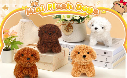 12-24PCS Teddy Dog Plush Toys Stuffed Puppy Dogs Soft Poodle Doll Animal Pet Toy for Adopt a Puppy Party Favors Birthday Gfits