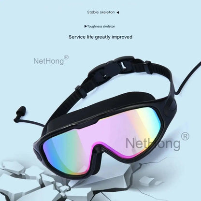 Anti Fog Swimming Goggles UV Glasses Adjustable Earbuds Adult Eye Protect~