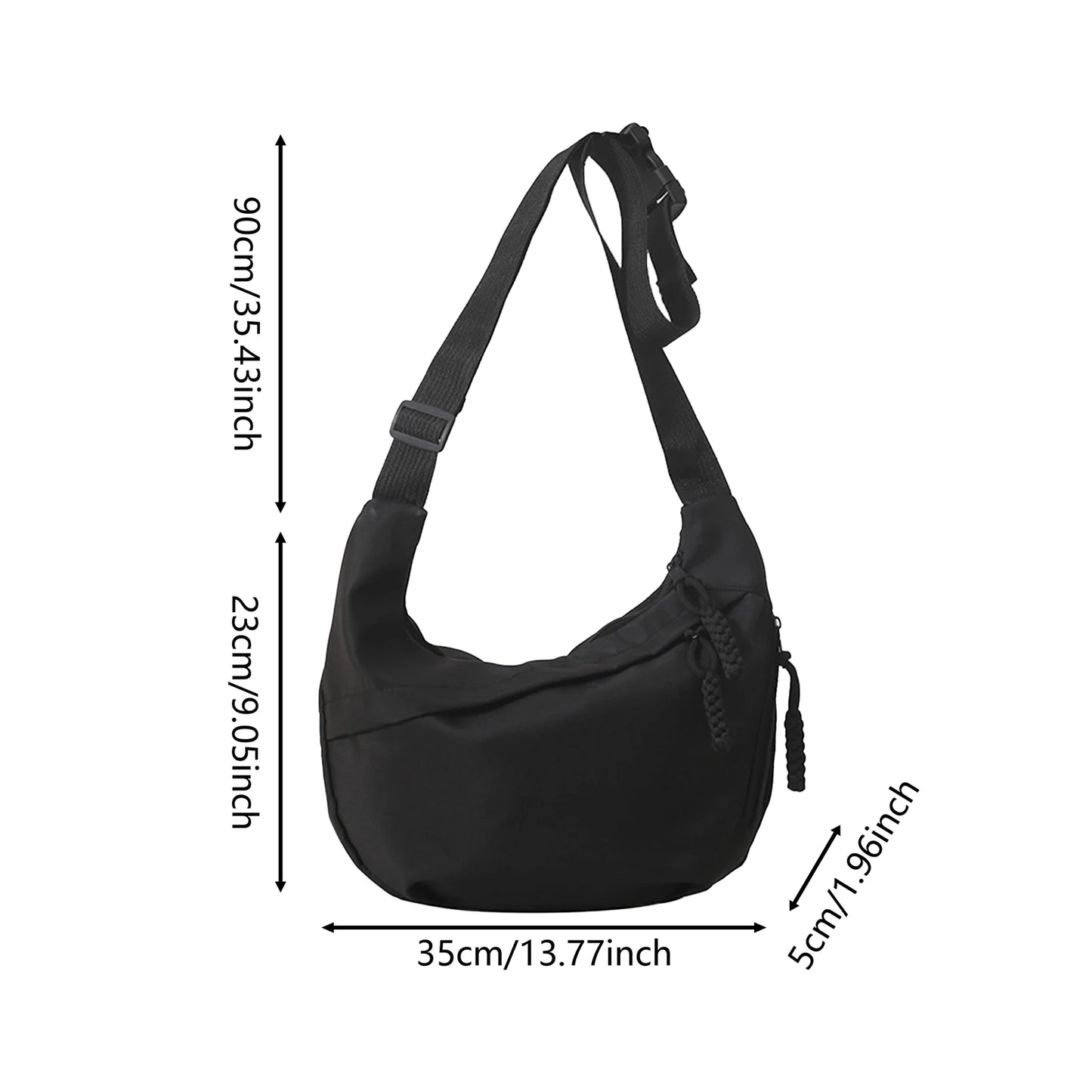 Casual Canvas Crossbody Bag for Women Designer Black Shoulder Bags Large Capacity Tote Men Travel Shopping Bag 2024