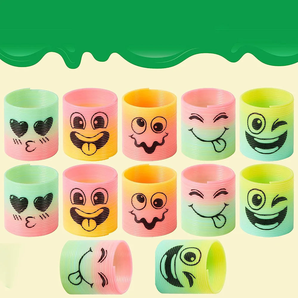 10/30PCS Rainbow Magic Spring Round Toys Gradient Fingertip Coil Fun Children's Toys Party Gifts