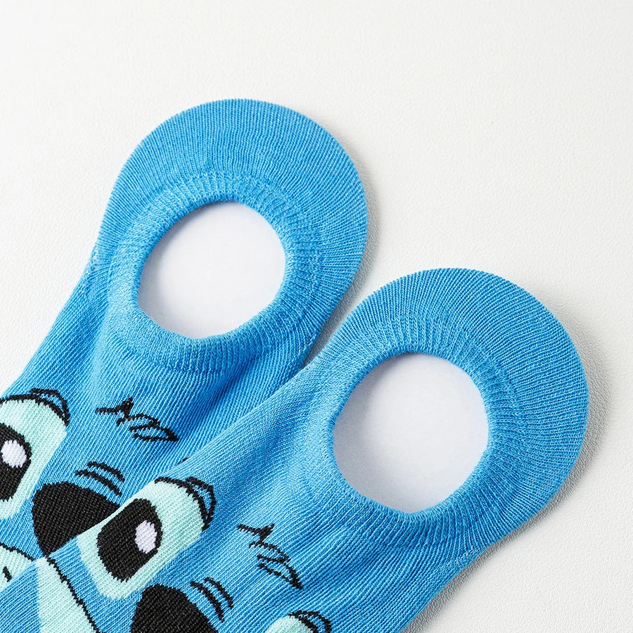 10Pairs miniso disney Unisex Cartoon Anime Socks Men Women Hip Hop Street Style Funny Casual Short Boat Socks