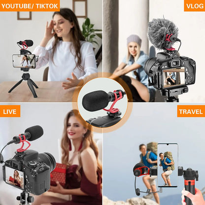 Camera Microphone,COMICA CVM-VM10II Professional Shotgun Microphone with Shock Mount For iPhone,DSLR Camera,Android Smartphones