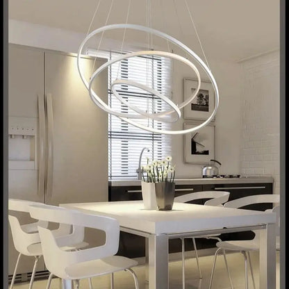 KOMORE Modern Tiered LED Ceiling Hanging Pendant Light Ceiling Lighting for Kitchen Dinning Table Hallway Entryway