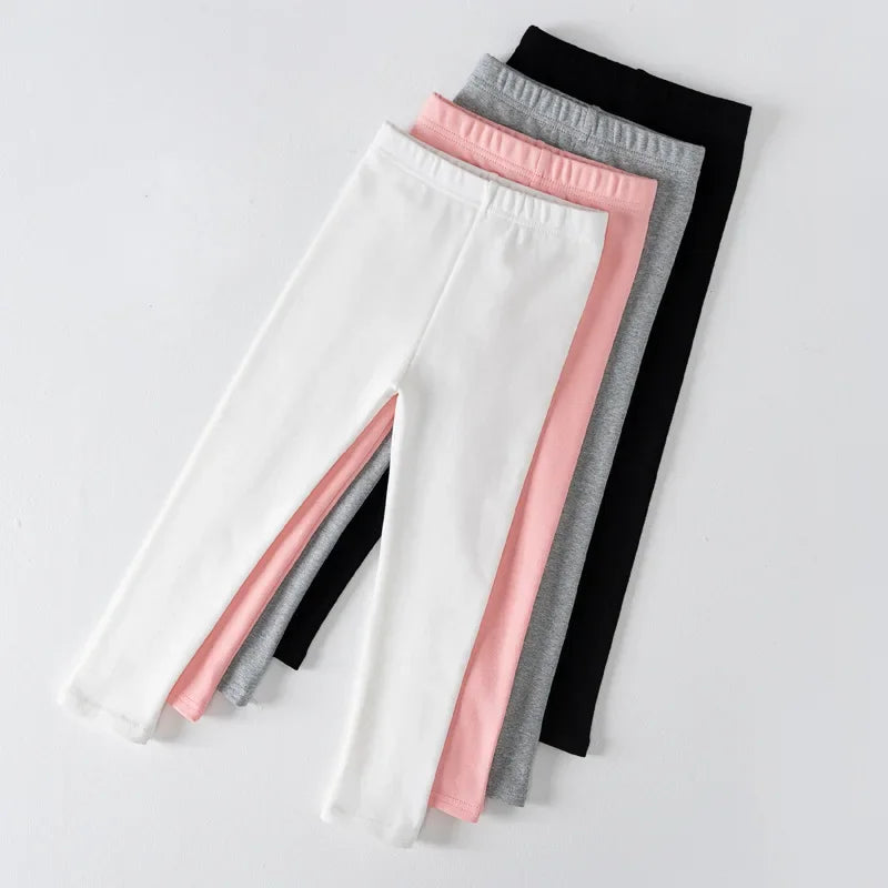 Girls Pure Cotton Long Pants - Slim Fit Thermal Underwear for Kids | Spring Autumn Base Layer