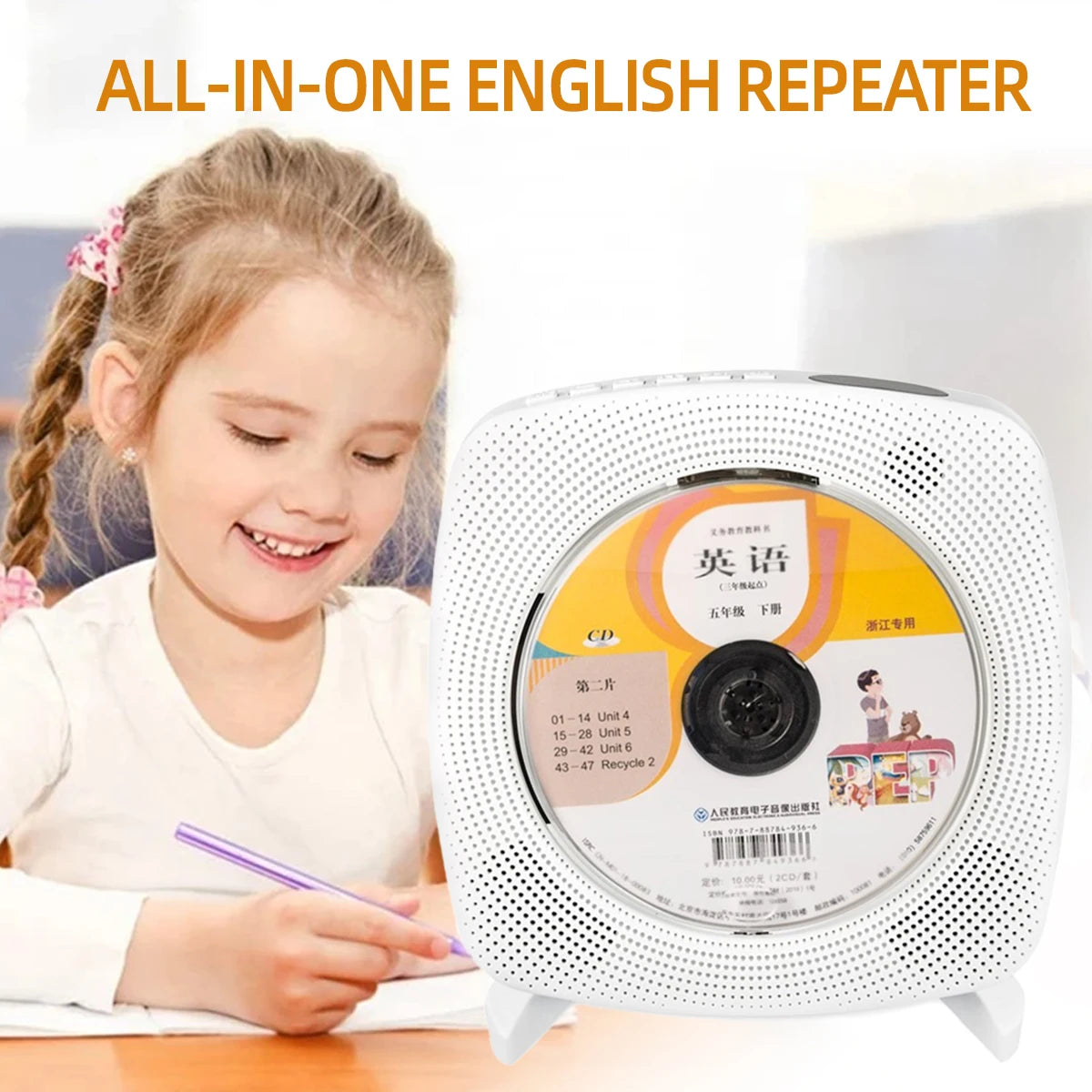 CD Player With USB Port Wireless Portable Bluetooth Speaker