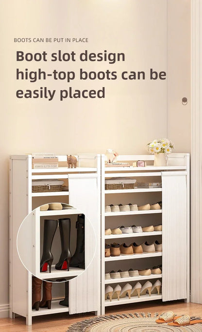 Free installation shoe rack indoor simple folding household multi-layer dustproof rental room shoe storage artifact