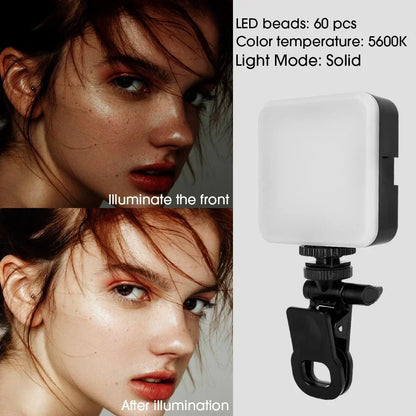 Pocket LED Selfie Light for IPhone Samsung IPad Mobile Phone Laptop Clip Ring Flash Fill Video Photo Ringlight Photography Lamp