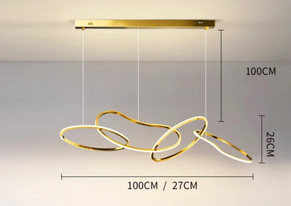 Modern Simplicity Circle LED Pendant Lights for Dining Living Home Decor Hanging Ring Chandelier Lamp Fixture